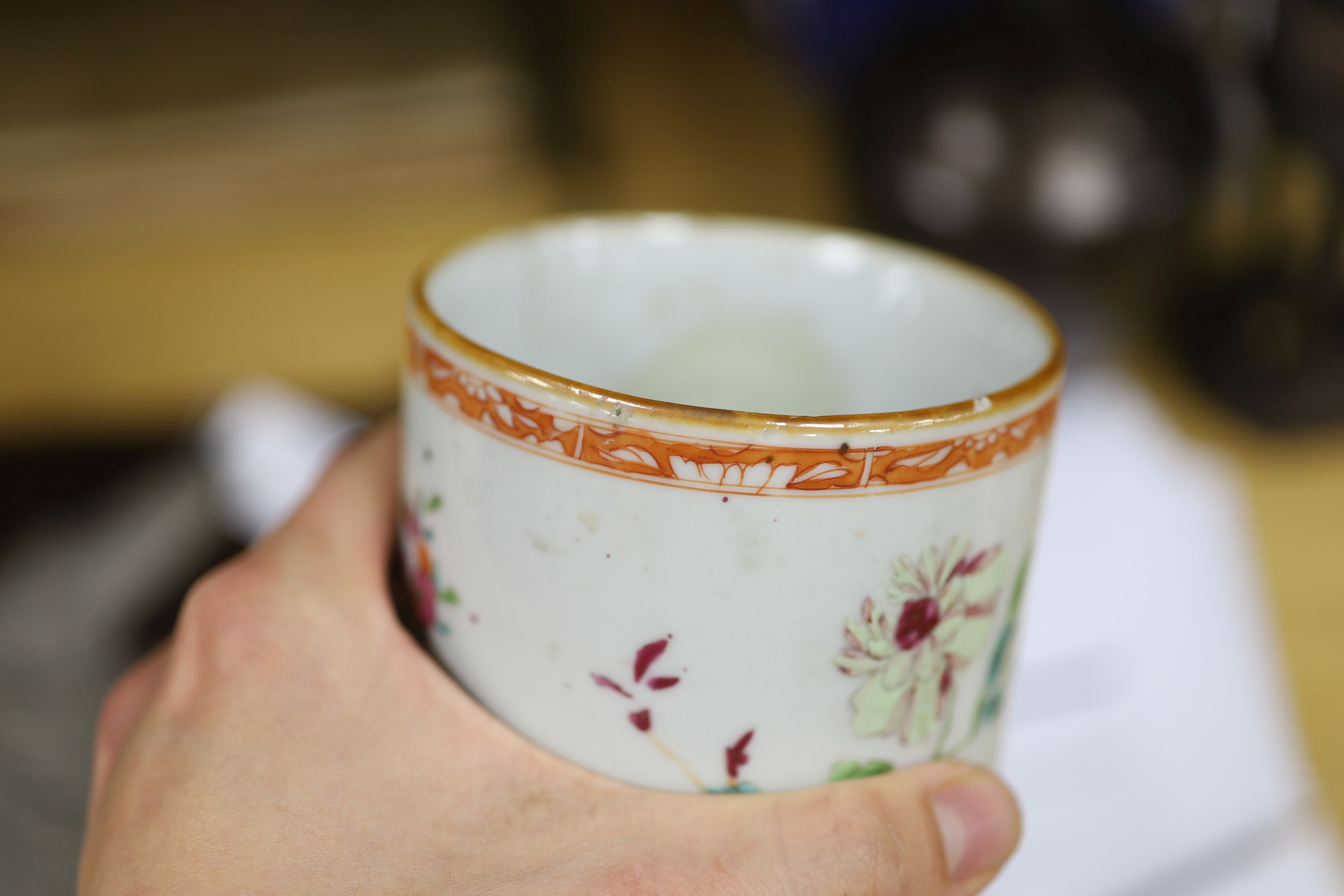 A Chinese export jug together with other Chinese ceramics, tallest 21cm